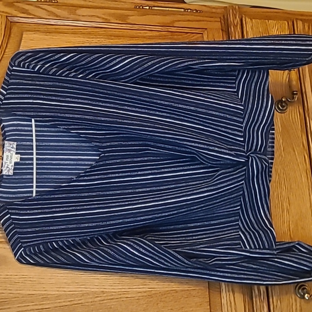 Womens top, navy & white stripe